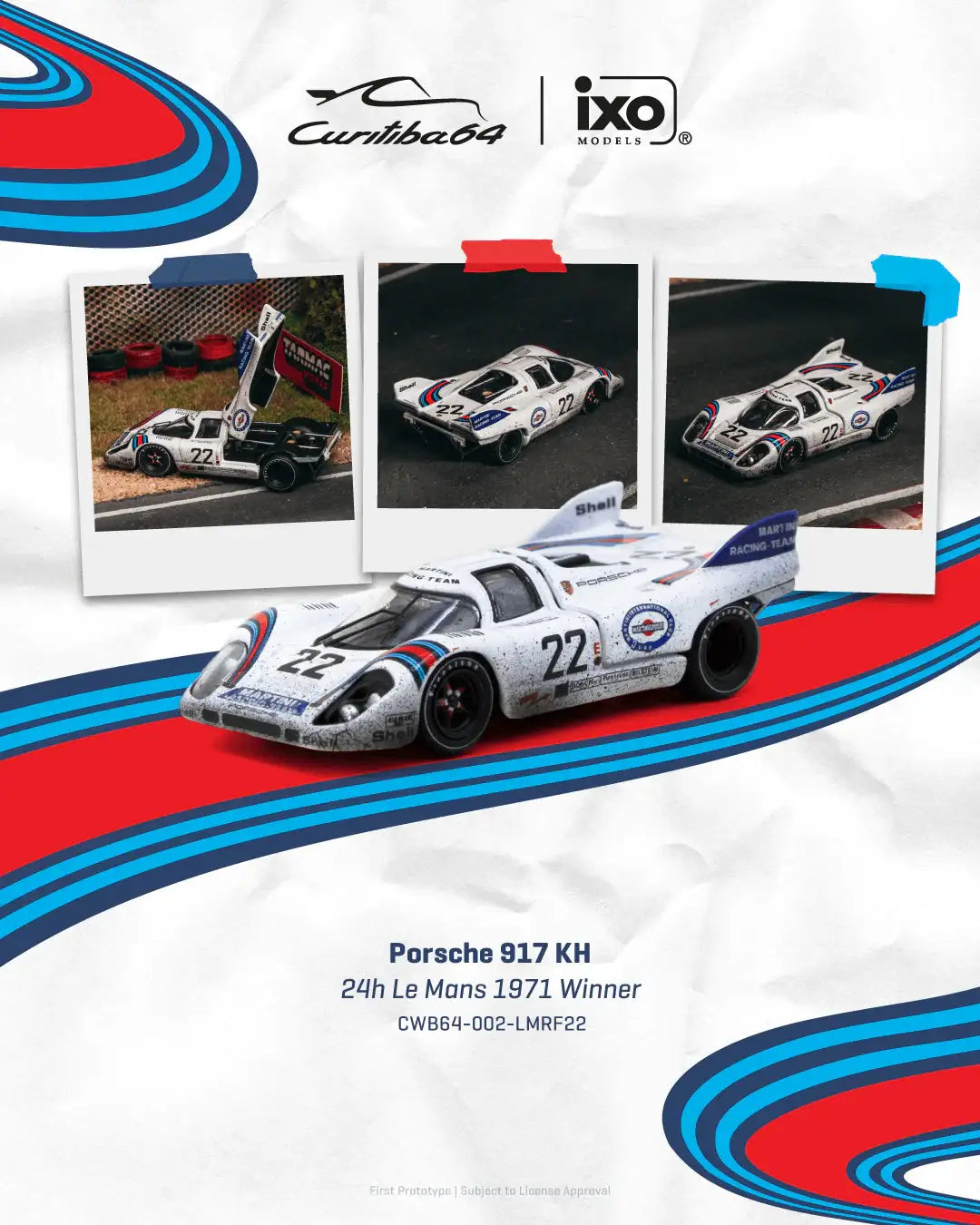 Tarmac Works Tarmac Works 1:64 Scale Porsche 917 KH 24h Le Mans 1971 Winner #22
