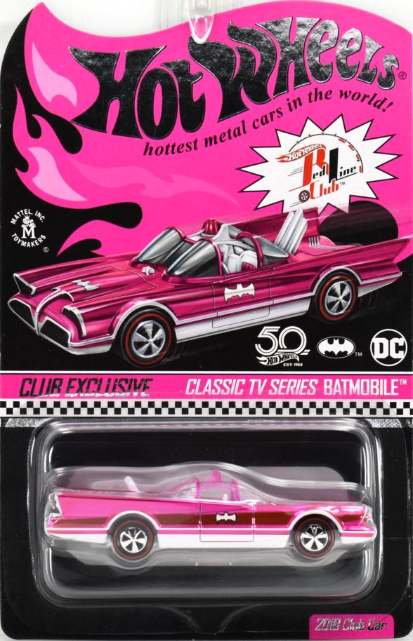 2018 Hot Wheels RLC Club Exclusive Classic TV Series Batmobile Pink