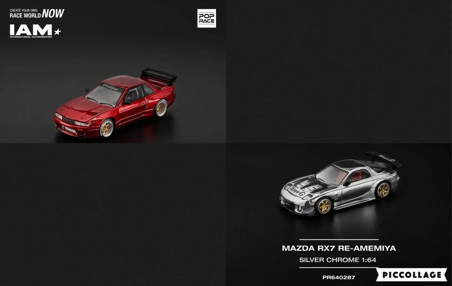 POP RACE 1/64 IAM Indonesia Exclusive Set PANDEM S13 & Mazda RX-7 RE-AMEMIYA