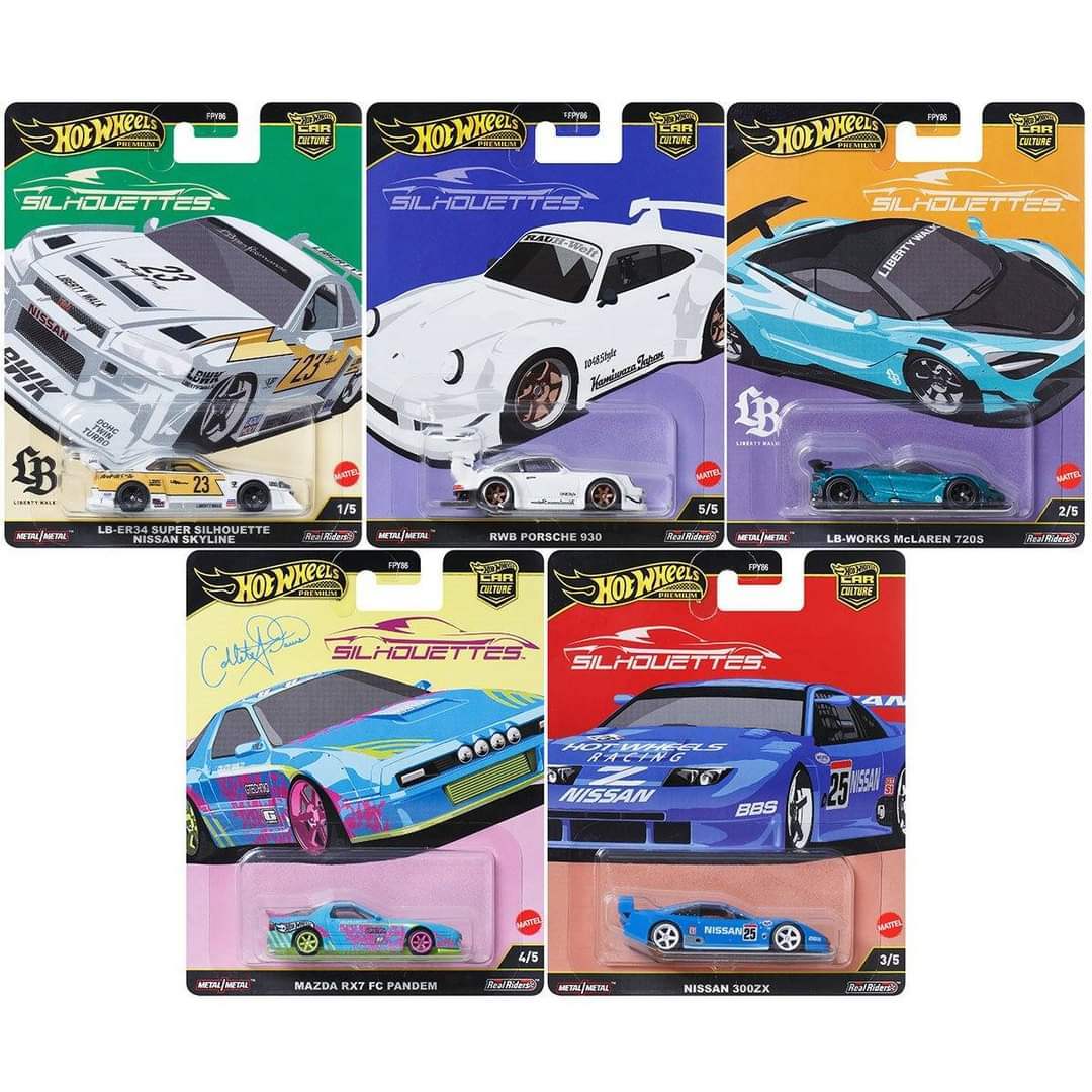 Hot Wheels Premium 2025 Pop Culture L Case - 5 Car Set, 1:64 Scale Diecast