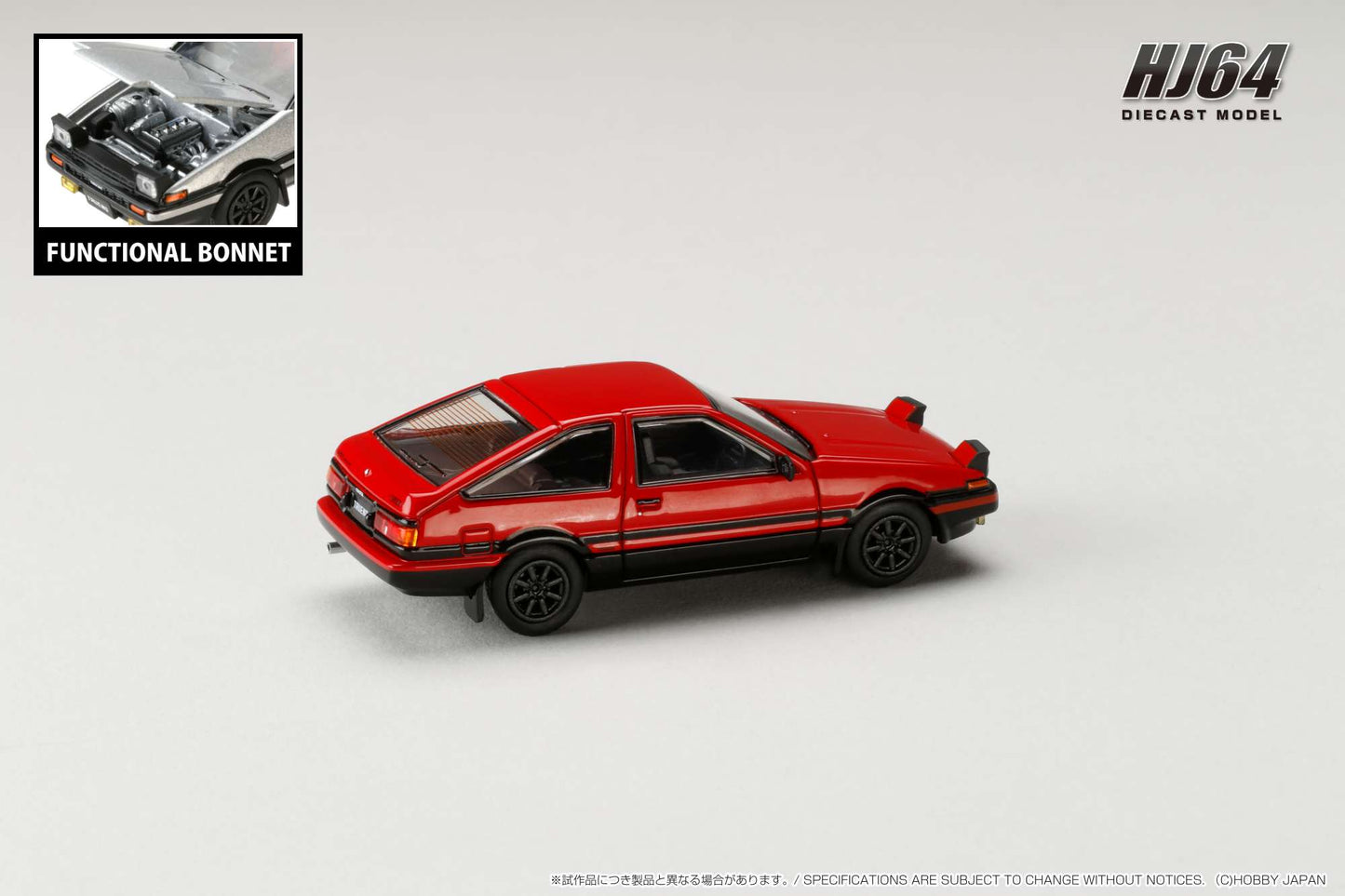 Hobby Japan 1/64 Toyota SPRINTER TRUENO GT APEX (AE86) JDM Style Red