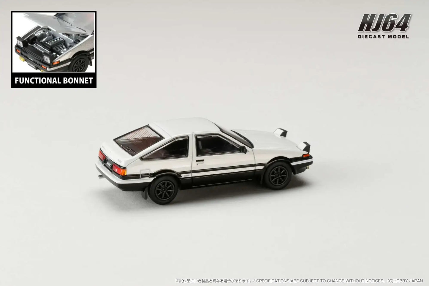 Hobby Japan 1/64 Toyota SPRINTER TRUENO GT APEX (AE86) JDM Style White