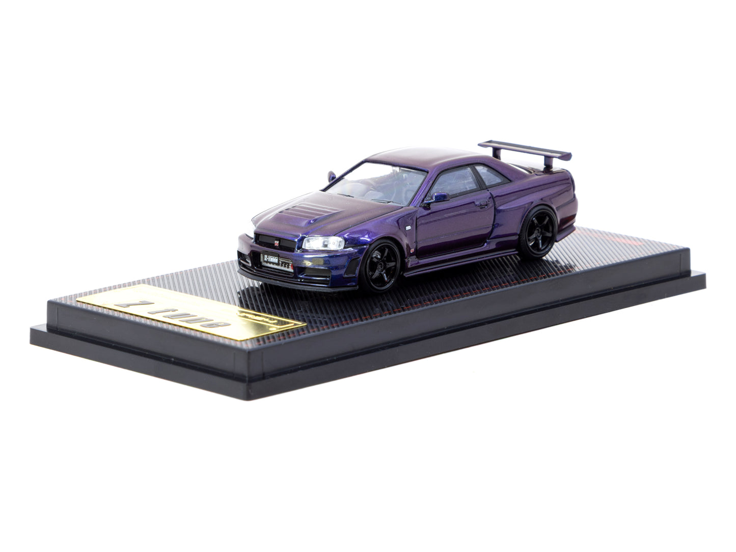 Tarmac Works x Ignition Model 1:64 Scale Nismo R34 GT-R Z-tune Purple Metallic