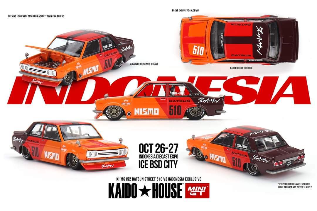 Mini GT Mini GT x Kaido House IDE24 #152 Datsun Street 510 V3 Indonesia Exclusive