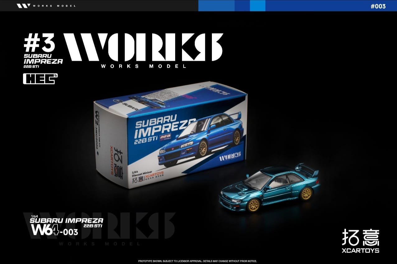 Works Model x XCarToys 1:64 Subaru Impreza 22B STi #003 HEC Exclusive