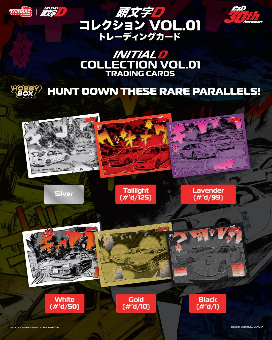 Tarmac Works Initial D Collection Vol.01 30th Anniversary Hobby Box Trading Cards-Tarmac Works-Tarmac Card-Mobile Garage HK