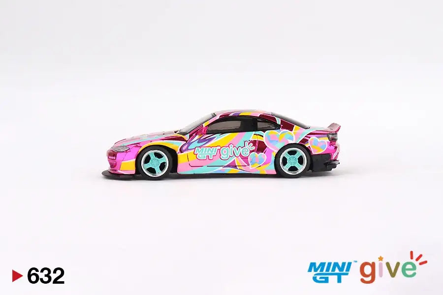Mini GT Mini GT #632 Hong Kong GIVE 2023 exclusive Nissan Silvia S15 Rocket Bunny Chrome Pink (#MGT00632-R)