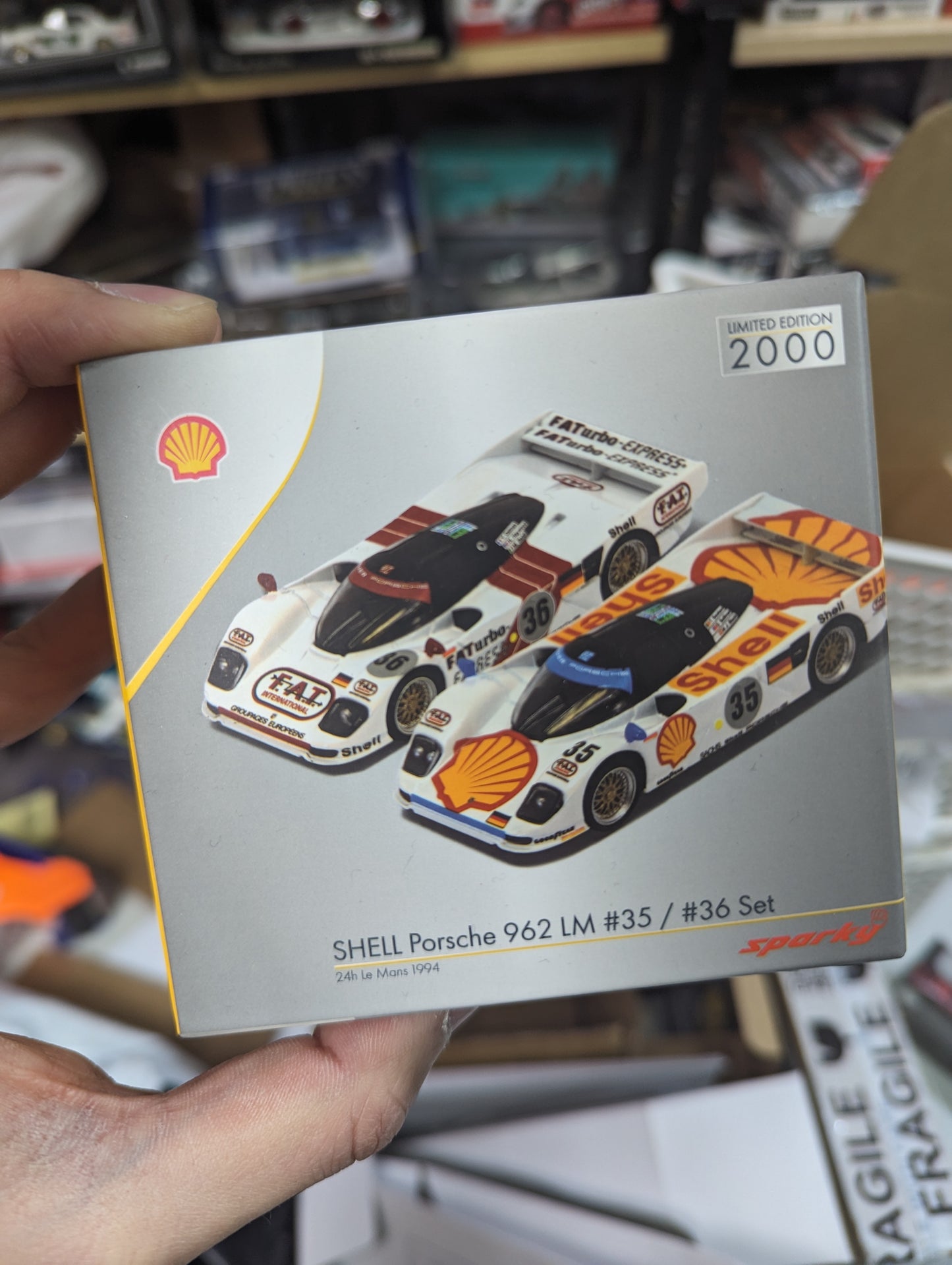 SPARKY X Tiny 1/64 Porsche 962 LM SHELL COMBO - Winner 24h Le Mans 1994 #36 & #35