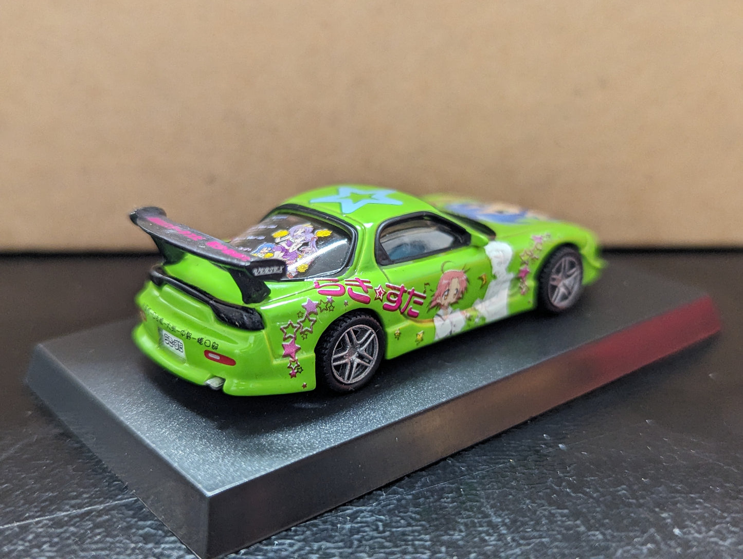Aoshima 1:64 Scale Lucky Star Aki-Char VERTEX Mazda RX-7 FD3S green