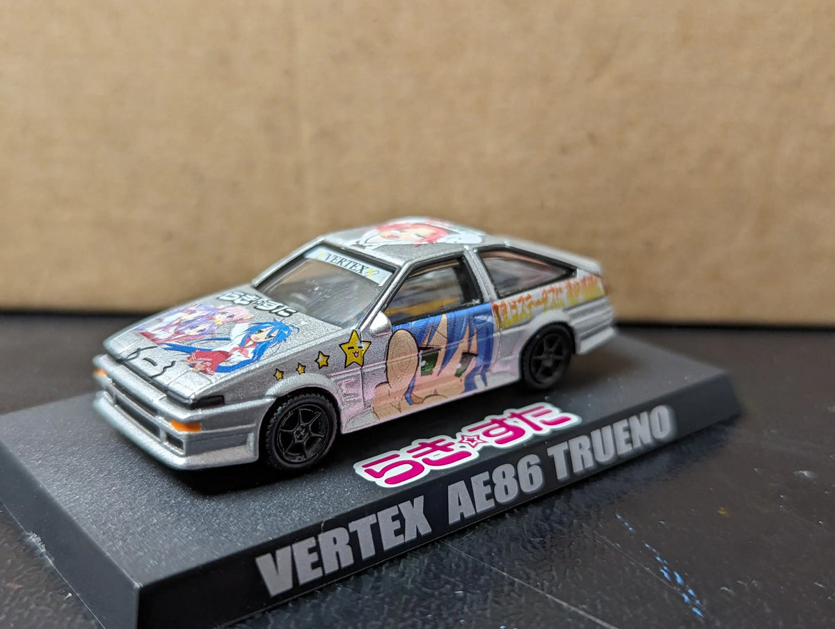Aoshima 1:64 Scale Lucky Star Aki-Char VERTEX Toyota AE86 Trueno Silver