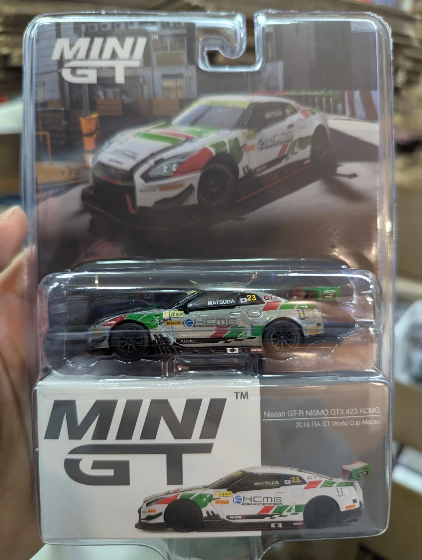 Mini GT Mini GT X MIJO #593 Nissan GT-R NISMO GT3 #23 KCMG 2018 FIA GT World Cup Macau CHASE