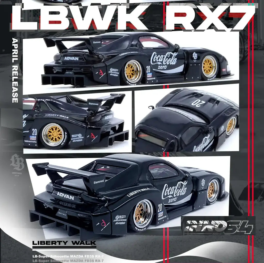 INNO64 1/64 MAZDA RX7 (FD3S) LB-SUPER SILHOUETTE - Black