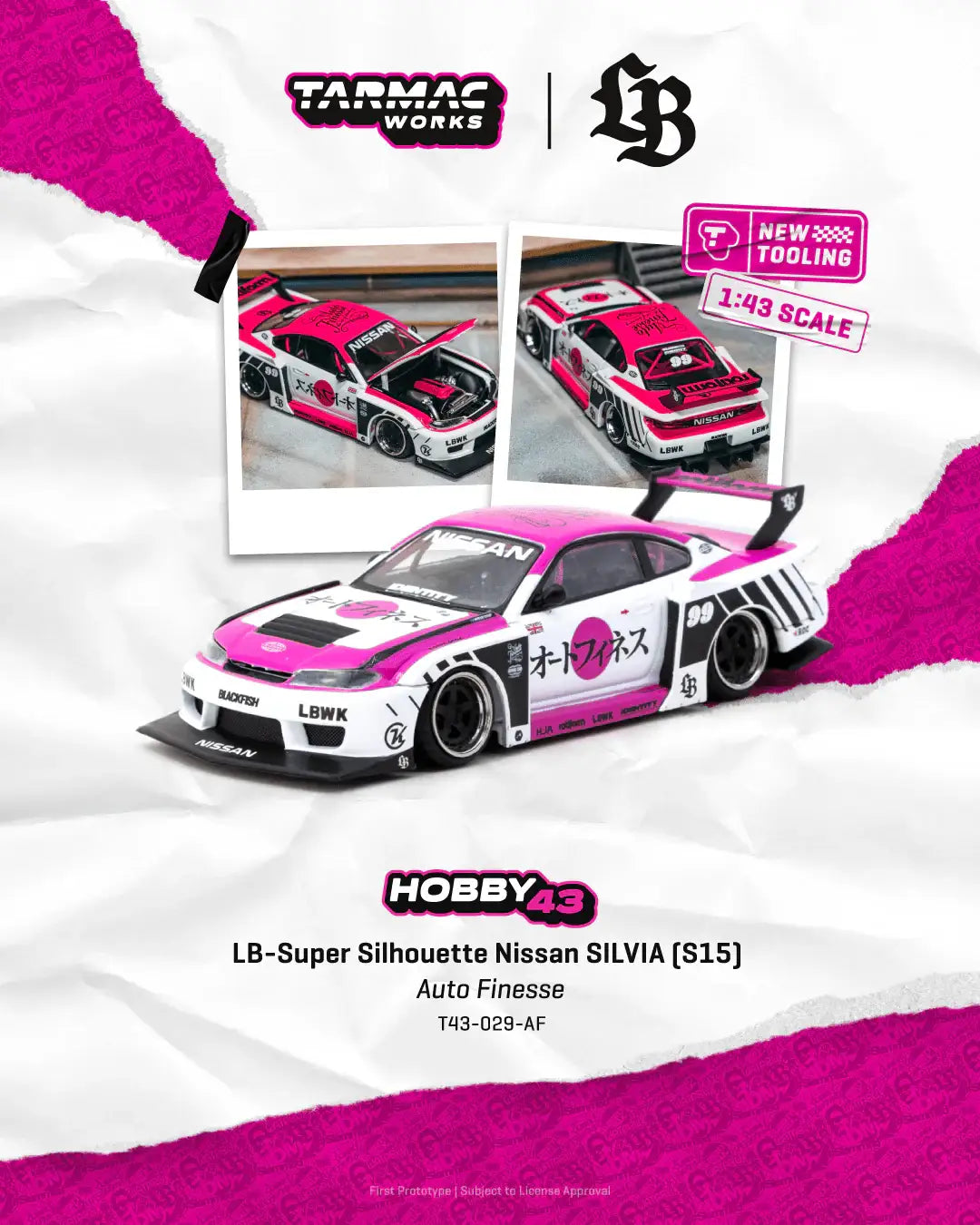 Tarmac Works 1:43 Scale LB-Super Silhouette Nissan SILVIA (S15) Auto Finesse