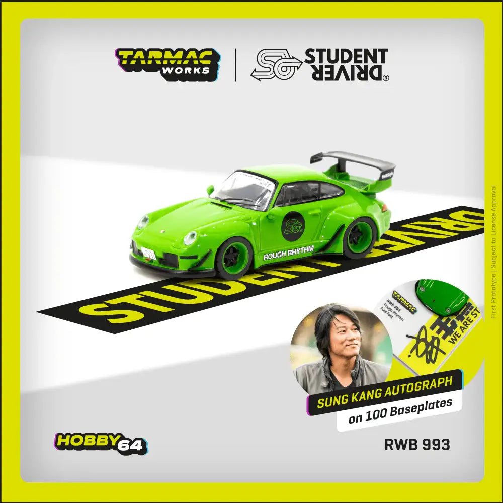 Tarmac Works 1:64 Scale Porsche RWB 993 Rough Rhythm Fuel Fest Student Driver