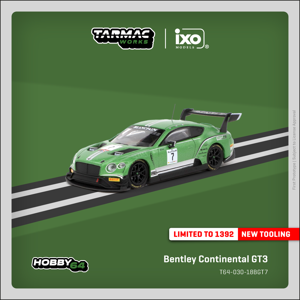 Tarmac Works 1:64 Bentley Continental GT3 Blancpain GT Series 2018 Testing Livery