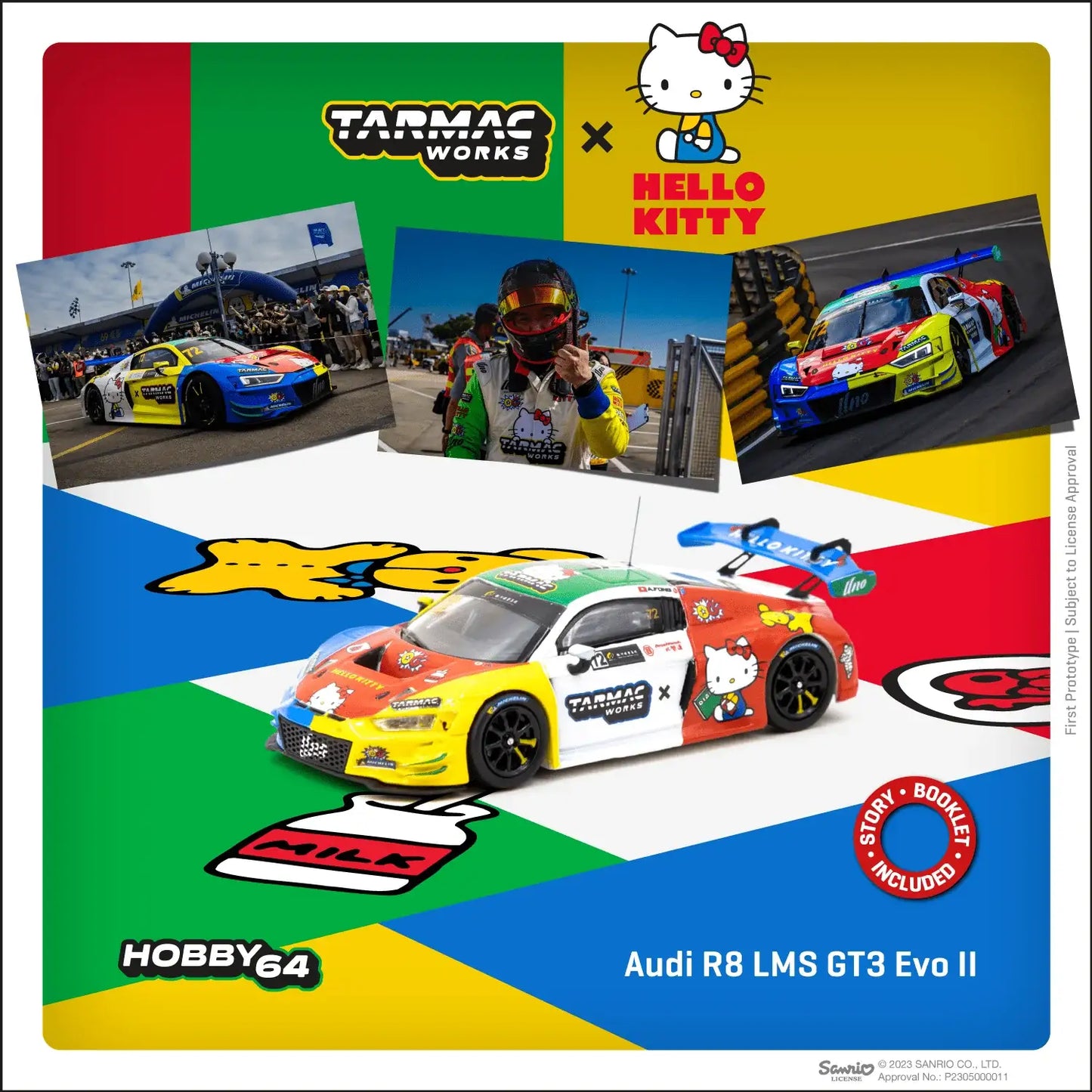 Tarmac Works 1:64 Scale Audi R8 LMS GT3 Evo II Macau GT Cup 2022 Uno Racing Adderly Fong