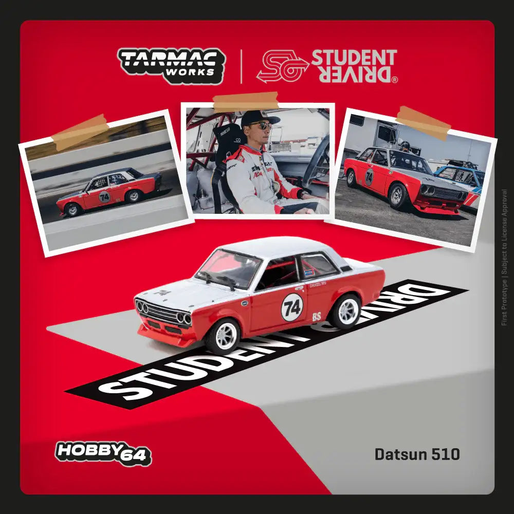Tarmac Works 1:64 Scale Datsun 510 Trans-Am B-Sedan 2.5 Challenge 2023 Daniel Wu