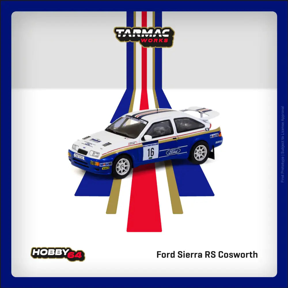 Tarmac Works 1/64 Ford Sierra RS Cosworth Rally of New Zealand 1989 Saeed Al-Hajri / Steve Bond T64-058-89NZR16