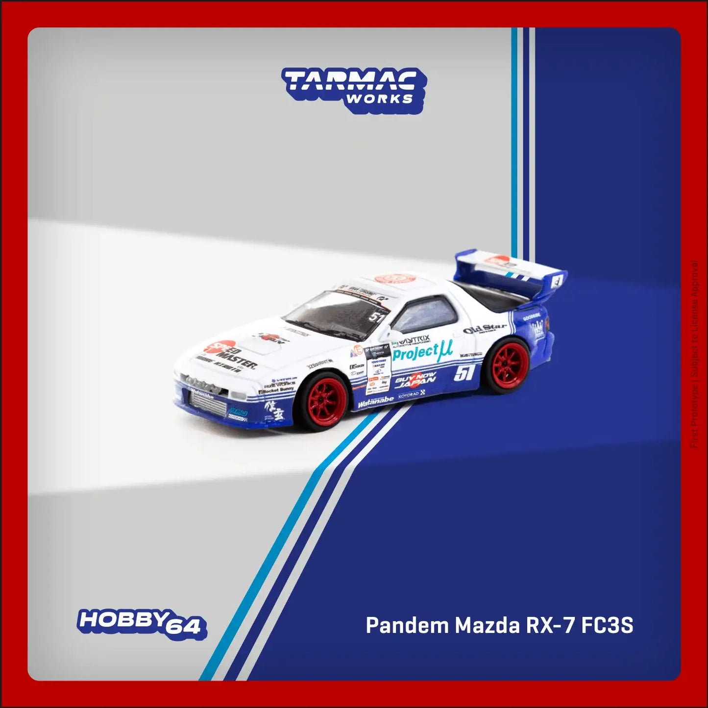 Tarmac Works 1:64 Scale Mazda Pandem Mazda RX-7 FC3S Drift T64-066-DR