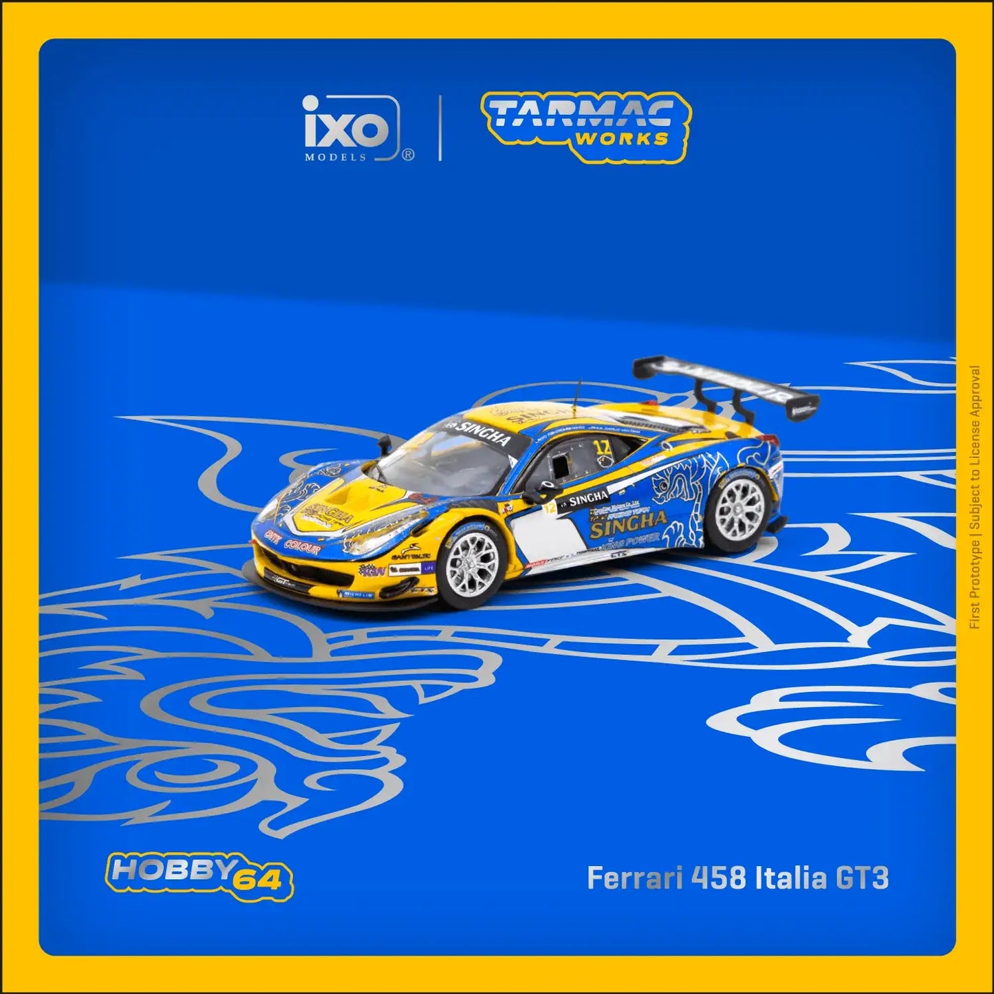 Tarmac Works 1:64 Ferrari 458 Italia GT3, GT Asia 2016, C. Van Dam / P. Bhirombhakdi