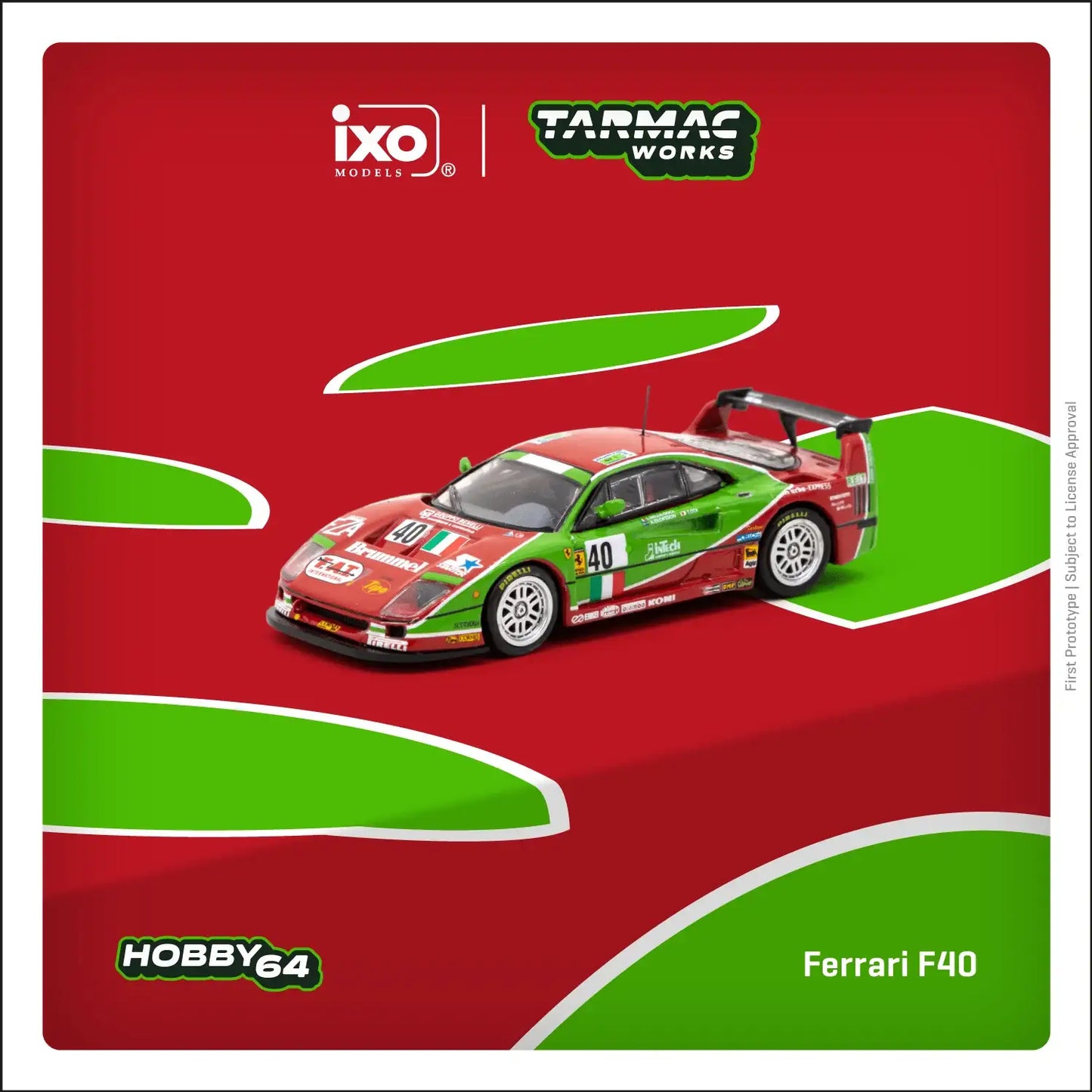 Tarmac Works Tarmac Works 1:64 Ferrari F40 24h of Le Mans 1995 A. Olofsson / L. Della Noce / T. Ota #40