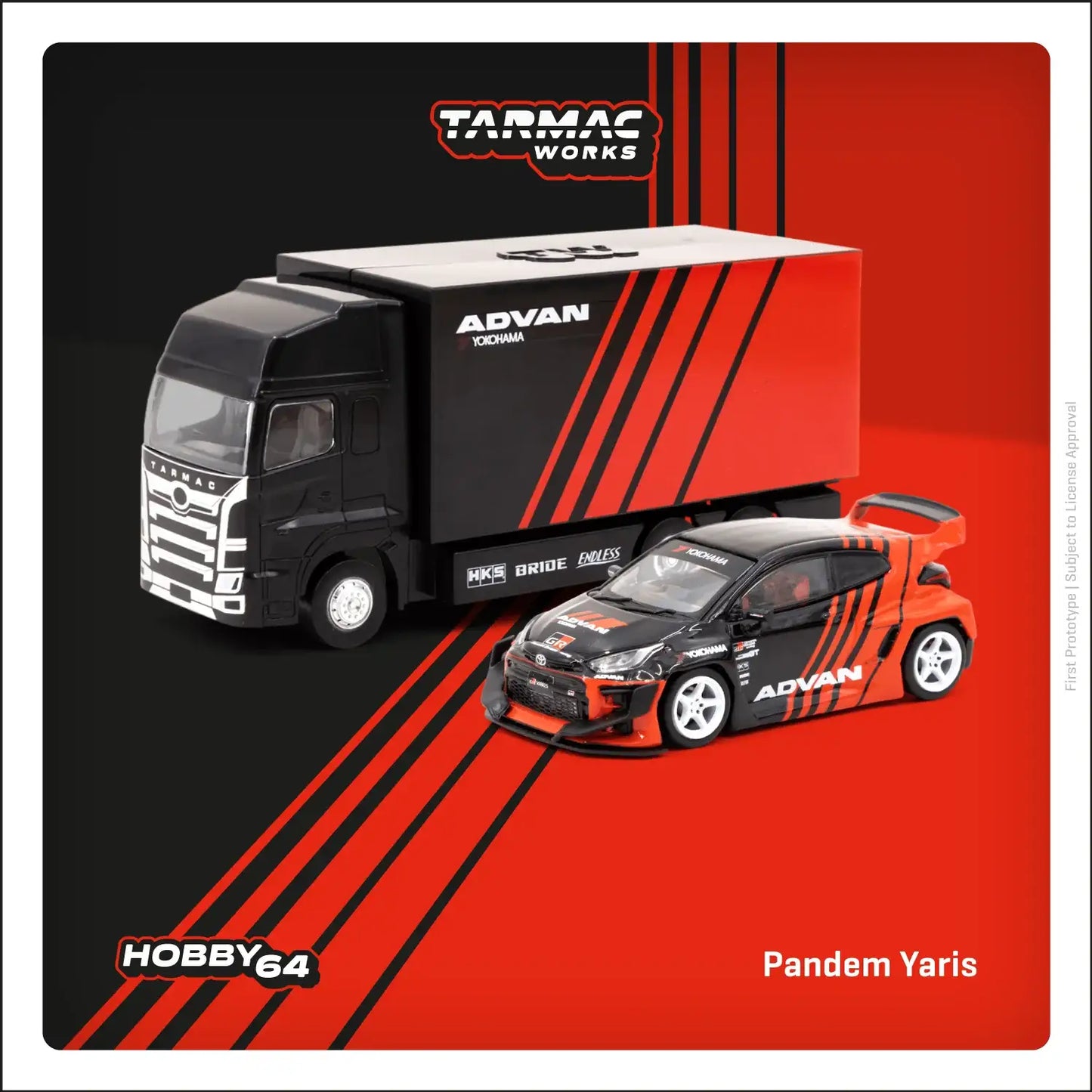 Tarmac Works 1:64 Scale Toyota Pandem Yaris ADVAN