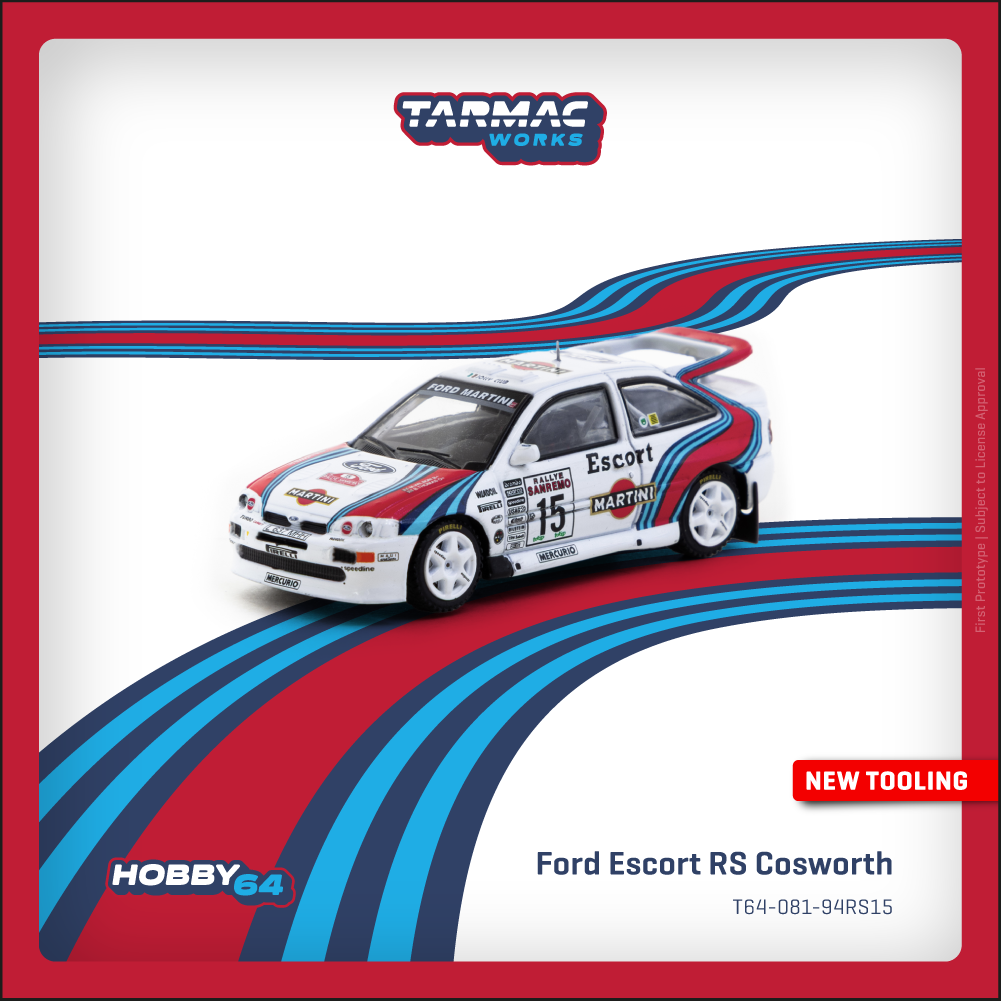 Tarmac Works 1:64 Ford Escort RS Cosworth WRC Rallye Sanremo 1994 Malcolm Wilson / Bryan Thomas