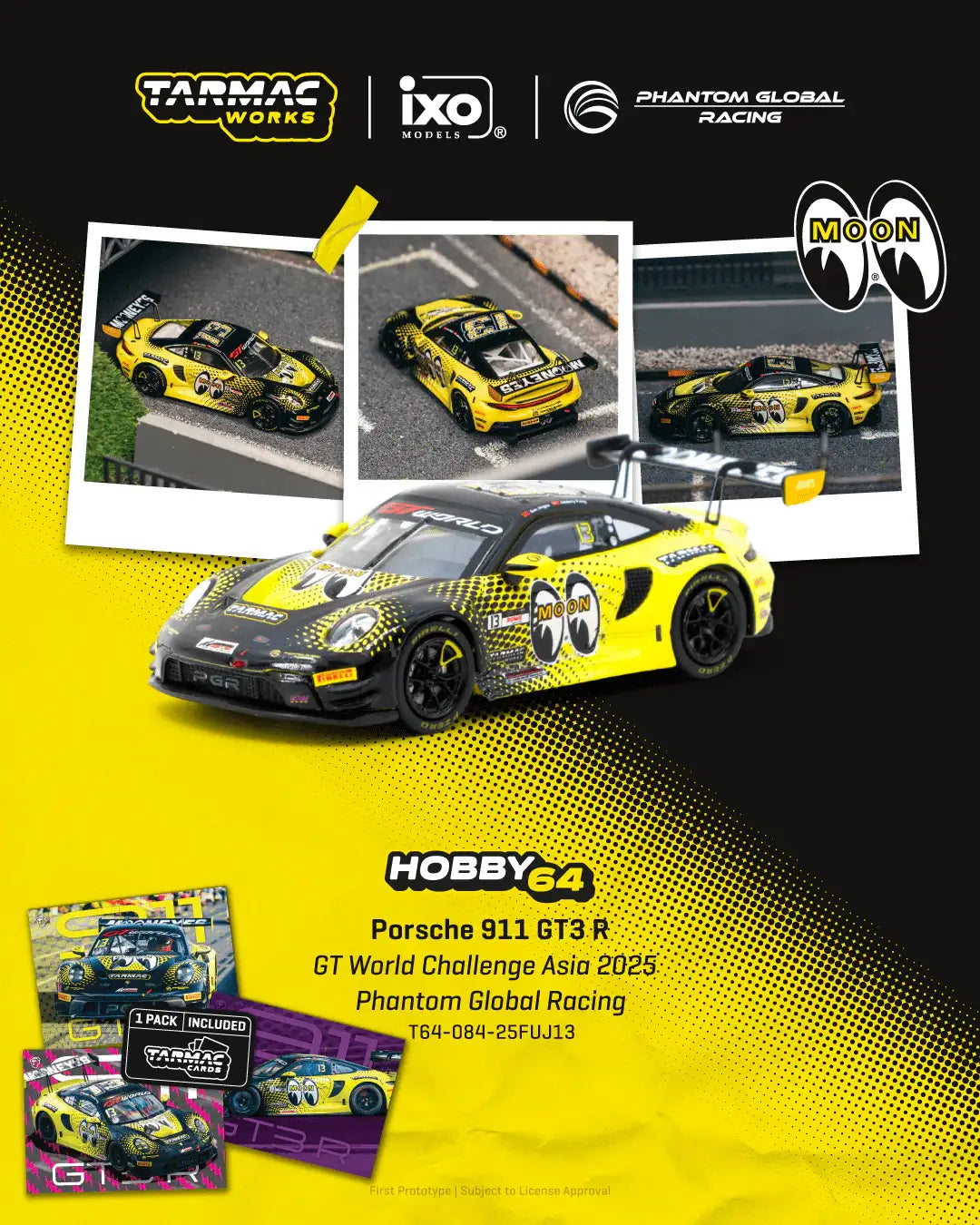 Tarmac Works 1:64 Scale Porsche 911 GT3 R GT World Challenge Asia 2025 Phantom Global Racing