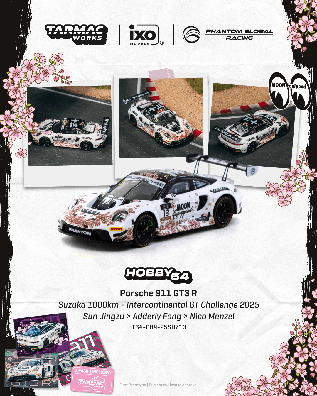 Tarmac Works 1:64 Scale Porsche 911 GT3 R Suzuka 1000km - Intercontinental GT Challenge 2025