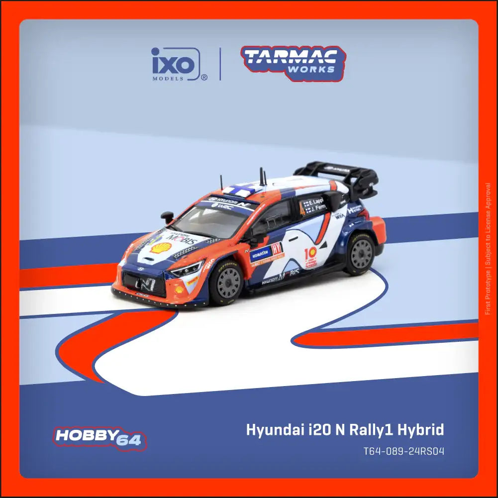 Tarmac Works 1:64 Scale Hyundai i20 N Rally1 Hybrid Rally Sweden 2024 Winner Esapekka Lappi / Janne Ferm