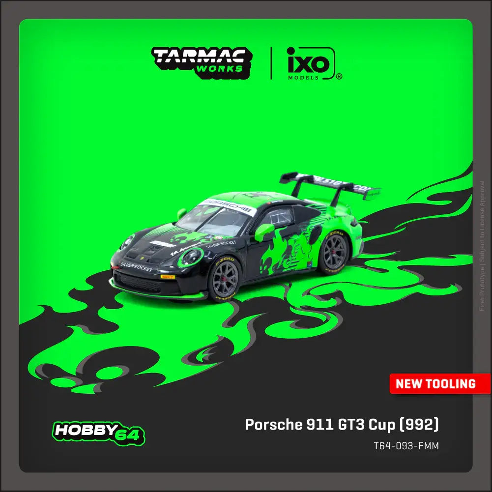 Tarmac Works 1:64 Scale Porsche 911 GT3 Cup (992) Fire Monkey Motorsport