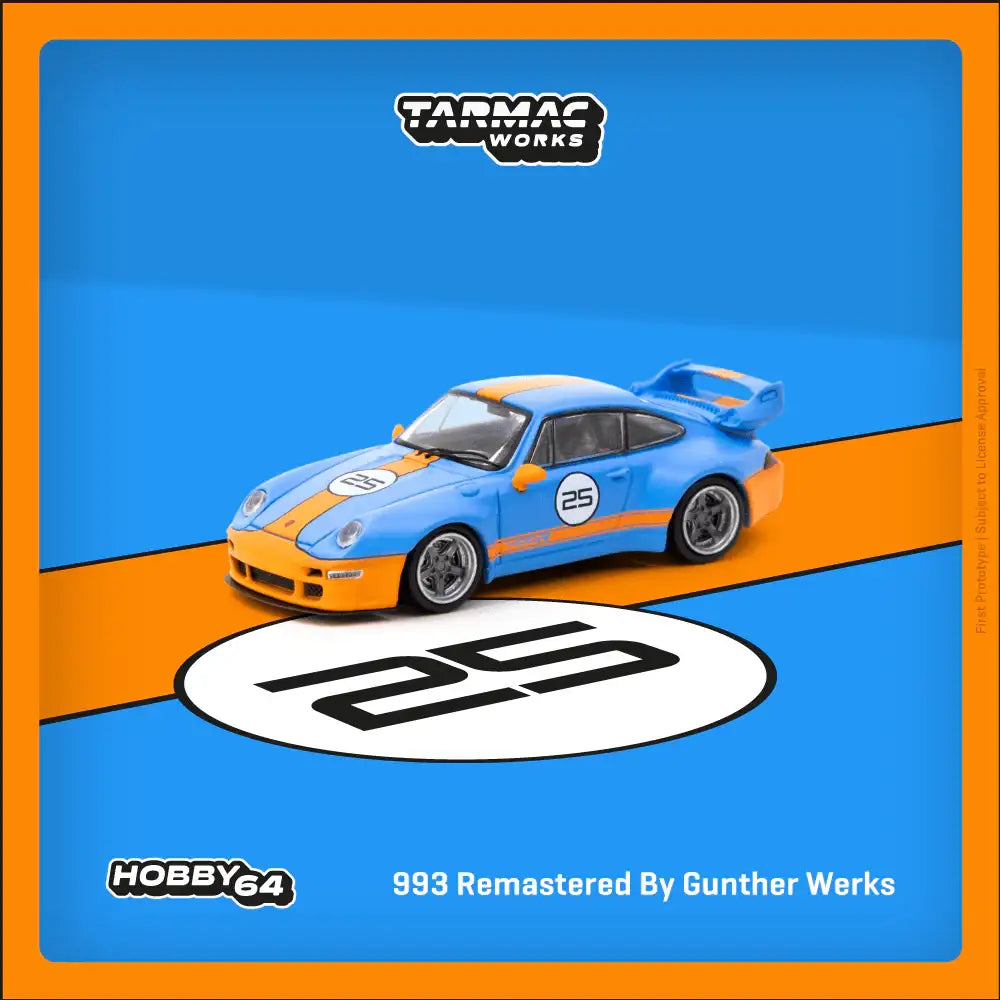 Tarmac Works 1:64 993 Remastered By Gunther Werks Blue / Orange T64-TL054-BO