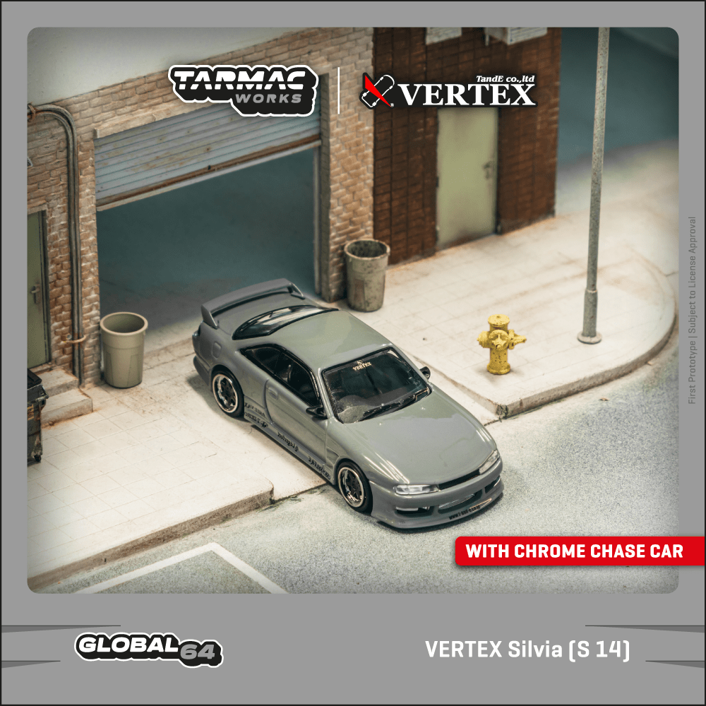 Tarmac Works 1:64 Scale VERTEX Silvia (S 14) Grey