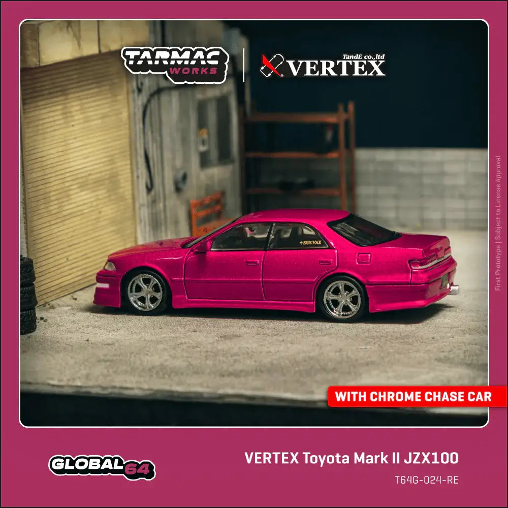 Tarmac Works 1:64 VERTEX Toyota Mark II JZX100 Red Metallic