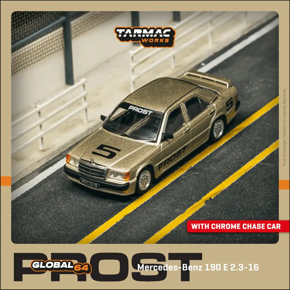 Tarmac Works 1:64 Scale Mercedes-Benz 190 E 2.3-16 Race of Champion 1984 Alain Prost