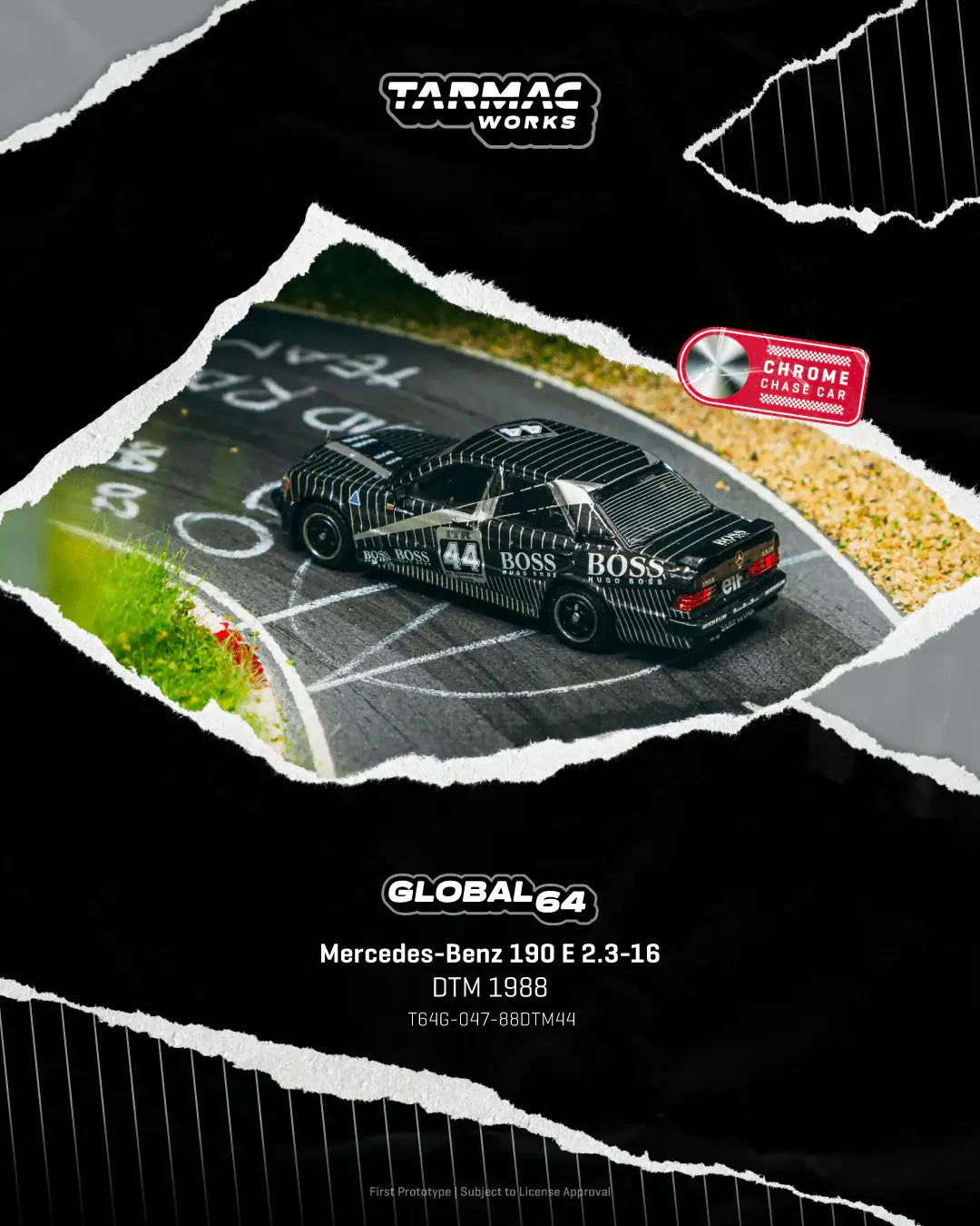 Tarmac Works Tarmac Works 1:64 Scale Mercedes-Benz 190 E 2.3-16 DTM 1988 #44 Johnny Cecotto BOSS