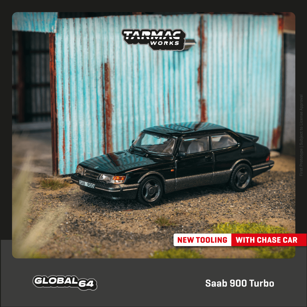 Tarmac Works 1:64 Scale Saab 900 Turbo Black