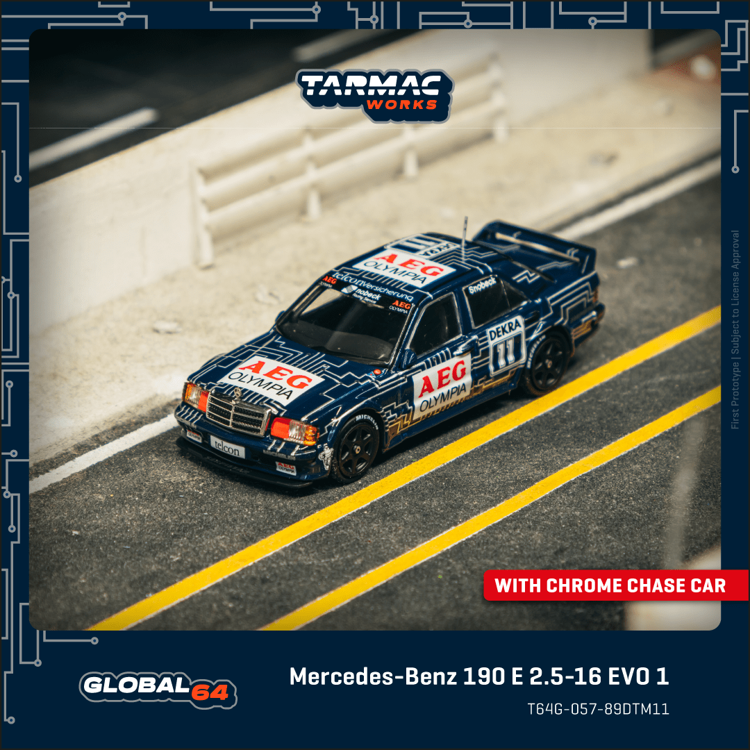 Tarmac Works 1:64 Scale Mercedes-Benz 190 E 2.5-16 EVO 1 DTM 1989 Dany Snobeck