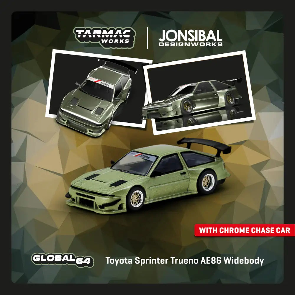 Tarmac Works 1:64 Scale Toyota Sprinter Trueno AE86 Widebody Green
