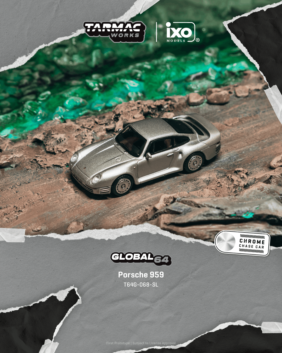 Tarmac Works 1:64 Scale Global64 Porsche 959 Silver