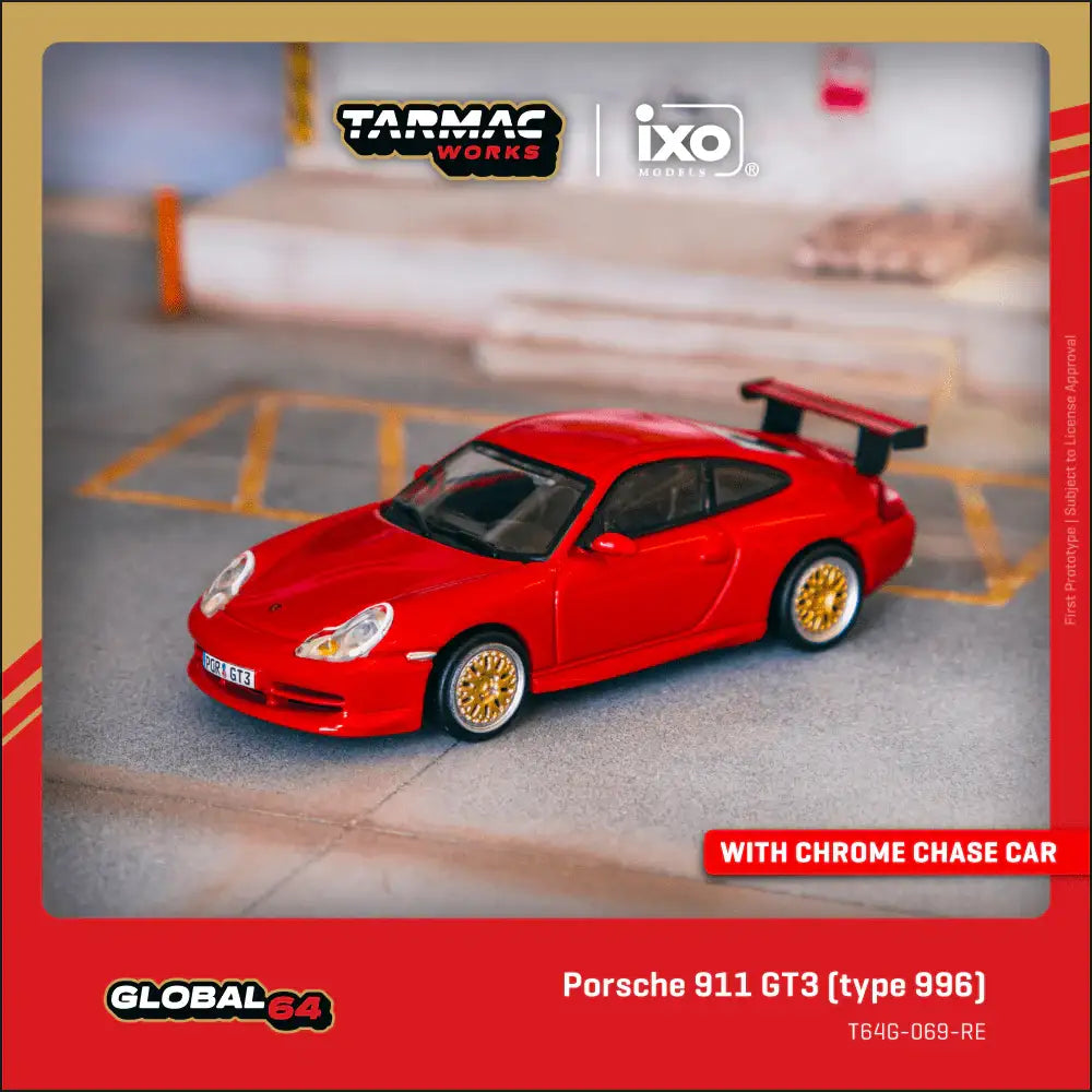 Tarmac Works 1:64 Porsche 911 GT3 (type 996) Red