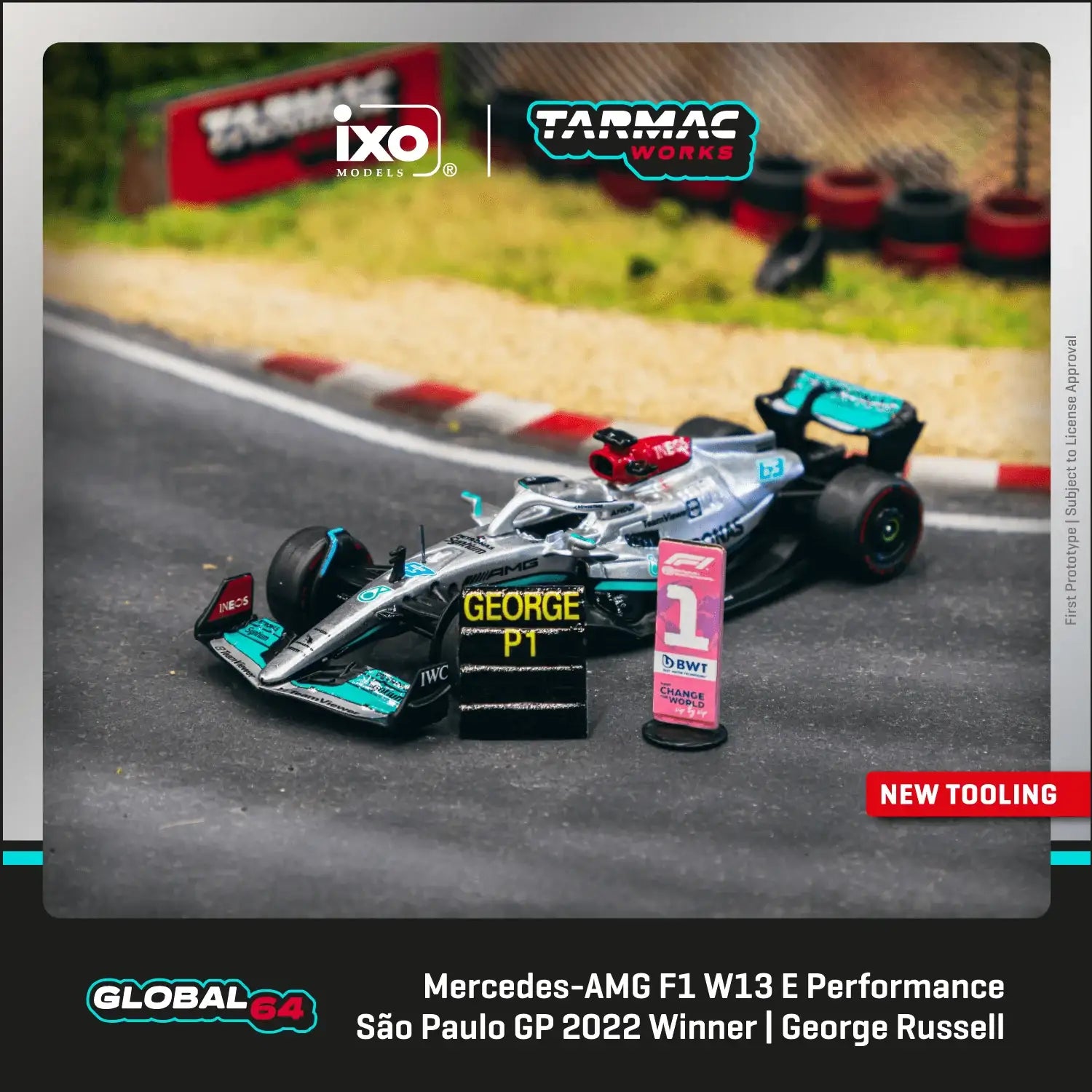 Hot Wheels Premium Fórmula 1 Pack de 2 Coches de Juguete, Conjunto de 2 Coches de Carreras de Mercedes-AMG Petronas de Fórmula 1 de Metal a Escala 1:64, George Russell y Kimi Hot Wheels Premium Fórmula 1 Pack de 2 Coches de Juguete, Conjunto de 2 Coches de Carreras de Mercedes-AMG Petronas de Fórmula 1 de Metal a Escala 1:64, George Russell y Kimi