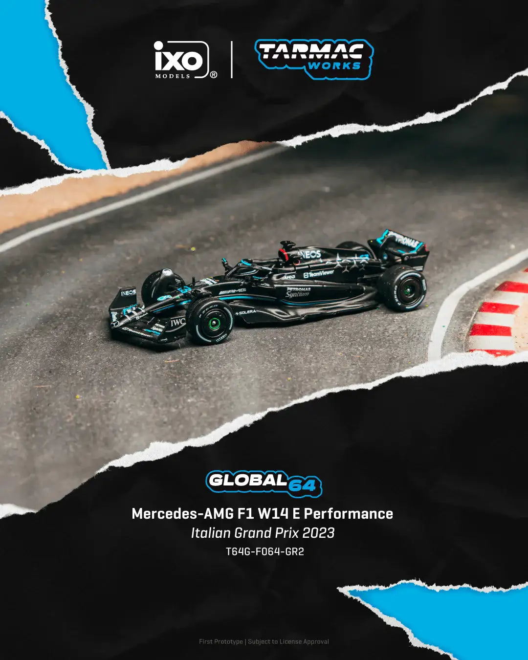 Tarmac Works 1:64 Scale Mercedes-AMG F1 W14 E Performance - Italian Grand Prix 2023 (George Russell)