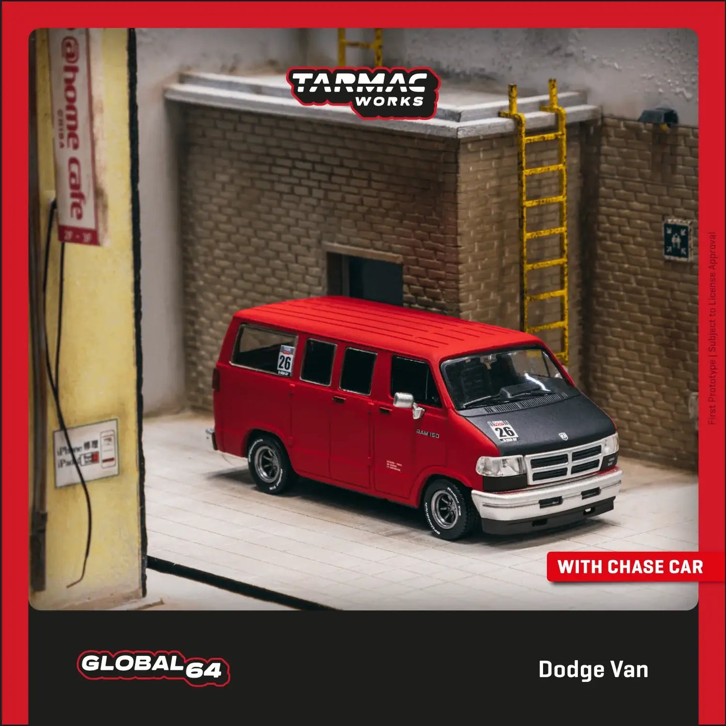 Tarmac works 1:64 Dodge Van Red Normal