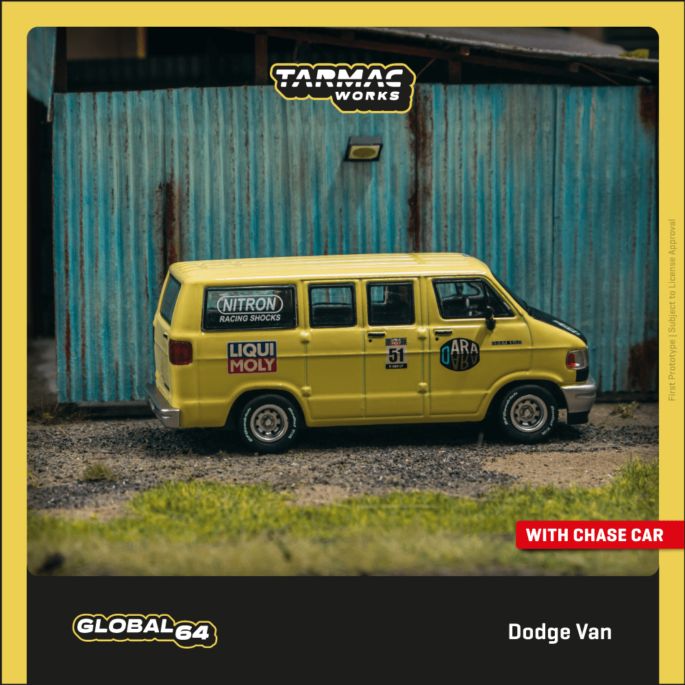 Tarmac Works 1:64 Dodge VAN Yellow