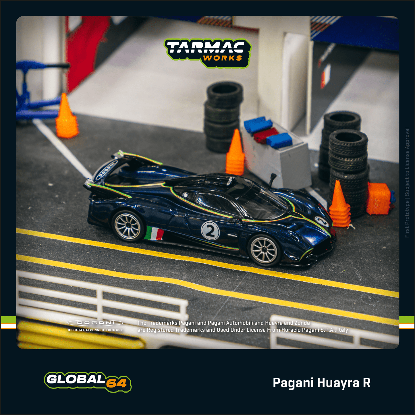 Tarmac Works 1:64 Scale Pagani Huayra R Blu Avio