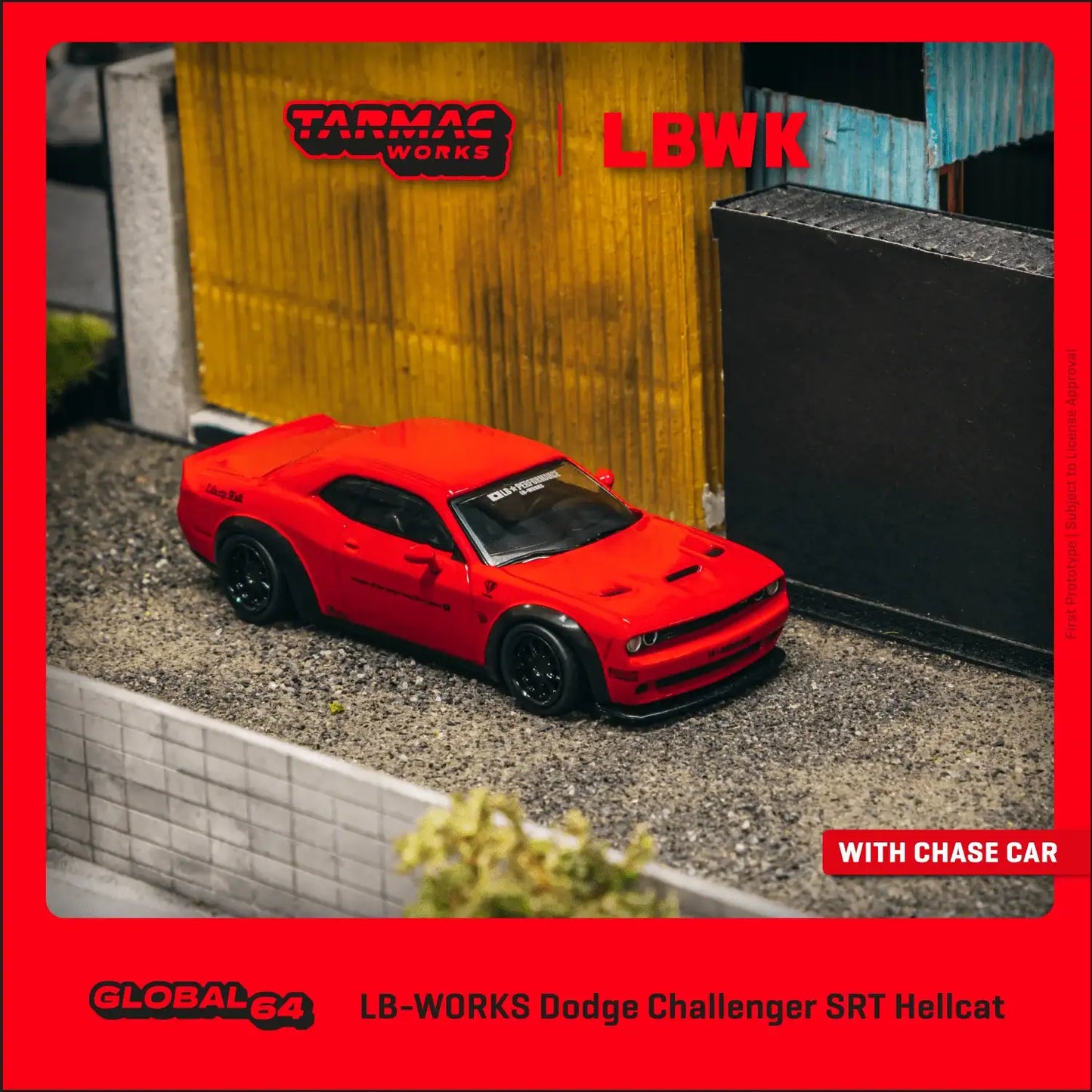 Tarmac Works LB-WORKS Dodge Challenger SRT Hellcat Red Normal