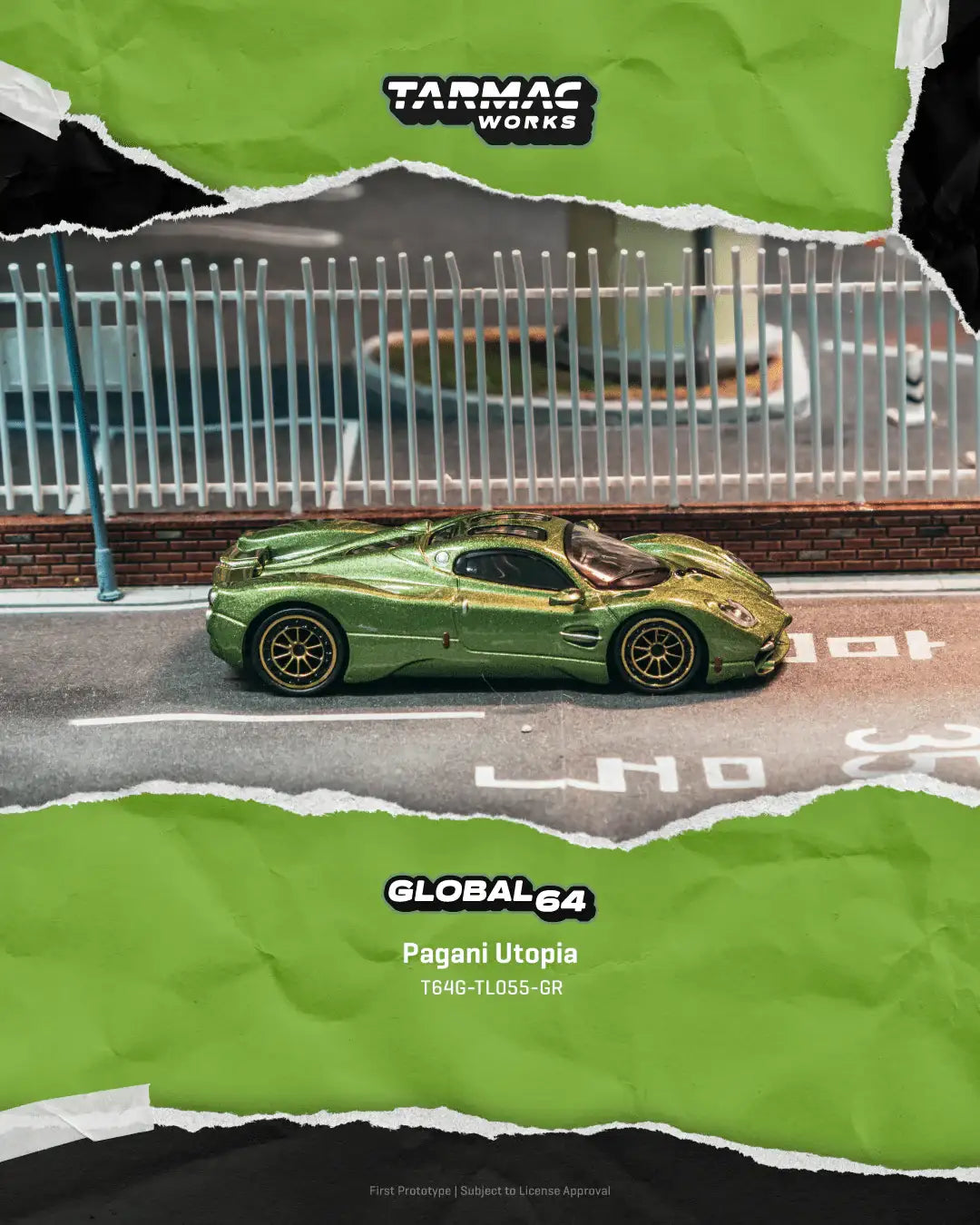 Tarmac Works 1:64 Scale Pagani Utopia Green Metallic