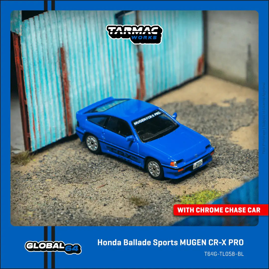 Tarmac Works 1:64 Scale HONDA Ballade Sports MUGEN CR-X PRO Blue