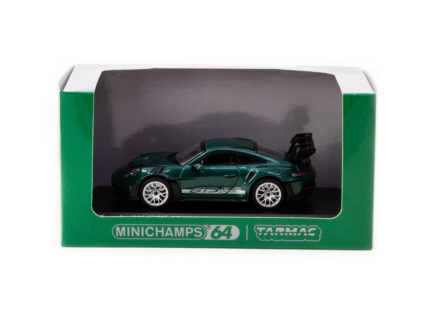 Tarmac Works x Minichamps 1/64 Porsche 911 (992) GT3 RS Porsche Racing Green Metallic